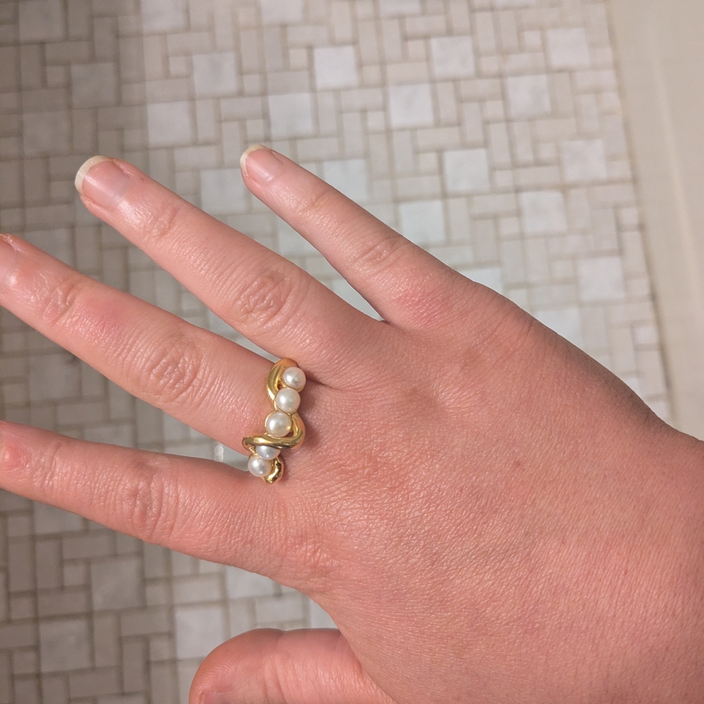 Molten Pearl Twisted Stacking Ring - image 6